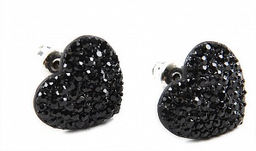 Серьги Сердечки PR1241 черный