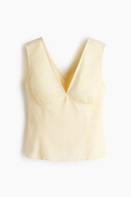 Top en mezcla de lino con lazada en la espalda - H&m фото 2