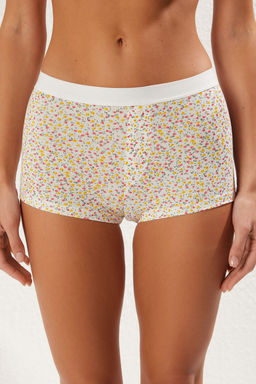 TRENDYOLMILLA Cok Renkli 2li Paket Pamuklu Cicekli Dugme Detayl? Boxer Orme Kulot THMSS25KU00027 фото 5