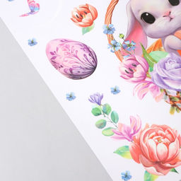 Цена за 2 шт. Наклейки витражные «Счастливой Пасхи!», 33×50.5 см