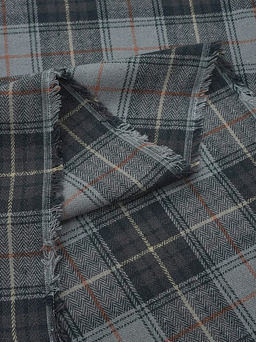 Фуле Клетка цв.серо-фиолетовый/кофейно-лиловый, ш.1.45м, хлопок-100%, 155гр/м.кв - Купава фото 7