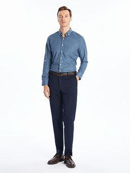 Regular Fit Uzun Kollu Ekose Gabardin Erkek G?mlek