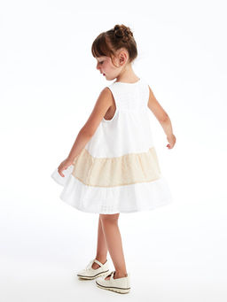 Bisiklet Yaka Kolsuz K?z Bebek Dantel Elbise