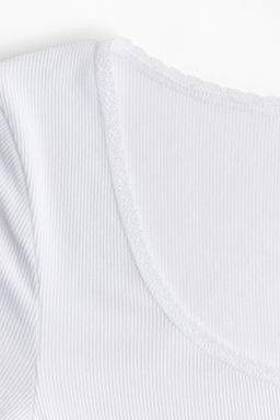 Top de canale con ribete de encaje - H&m фото 5