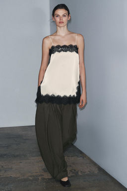 ZW COLLECTION SATIN LACE TOP