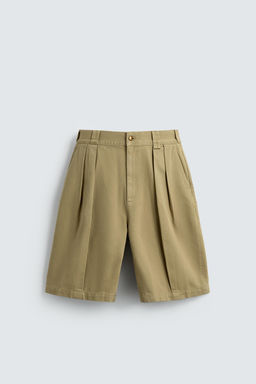 BERMUDA RELAXED FIT PLIEGUES / Tostado - Zara фото 6