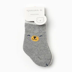 Носки детские махровые Крошка Я Basic Line, 2 пары, 12-24 мес., молочный/серый