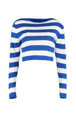 Bordo Crop Basic Cizgili Triko Kazak TWOAW23KZ00034 - Trendyolmilla фото 14