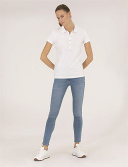 Beyaz Polo Yaka Slim Fit Ti__rt - Pierre cardin фото 4