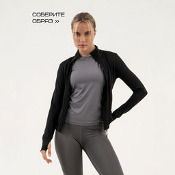 Футболка со вставками женская Resport, бифлекс, размер 42 (XS), серая