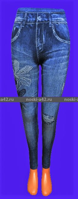 Цена за 3 шт. 3 штуки - Лосины женские, подростковые внутри с мехом джинс Фактический размер 44-48 - For you фото 8