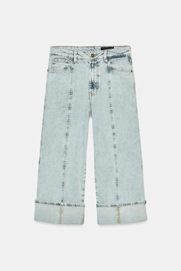 ZW COLLECTION MID-WAIST CAPRIS JEANS - Zara фото 5
