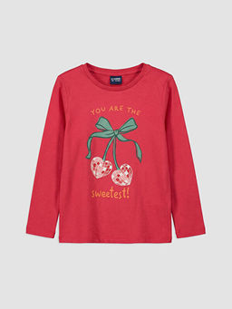 Bisiklet Yaka Bask?l? K?z ?ocuk Pijama Tak?m?