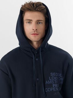 Толстовка мужская синяя из футера с начесом - Mark formelle фото 4