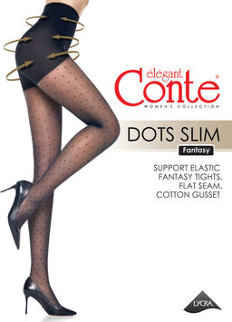 Колготки фантазийные CONTE DOTS SLIM Колготки в точку с утягивающими шортиками nero - Conte elegant фото 4