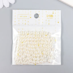 Цена за 4 шт. Бусины для творчества пластик «Жемчуг» (набор 100 шт.) 0.6×0.6 см