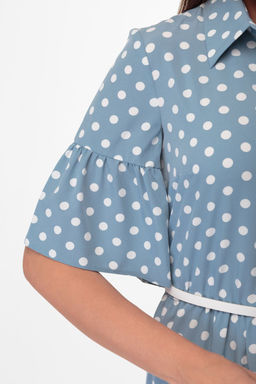 Платье ANELLI 713 бирюза с горохами  фото 6