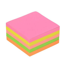 Блок с липким краем, 76×76 мм, 400 листов, флуоресцентные, 5 цветов, МИКС