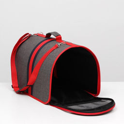 Сумка - переноскадля животных, каркасная, складная, 46 х 28,5 х 26 см, красно-серая - Пижон фото 5