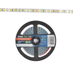ULS-2835-120LED/m-8mm-IP20-DC24V-9,6W/m-5M-6500K Гибкая светодиодная лента на самоклеящейся основе. Катушка 5 м. в герметичной упаковке. Дневной белый свет (6500K). ТМ Uniel.