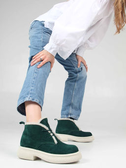 Ботинки EDART 308.агата w. зеленый замша/мех - Ed'art фото 3