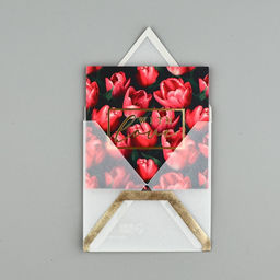 Цена за 5 шт. Открытка с конвертом «С любовью», тиснение, 7 х 7 см