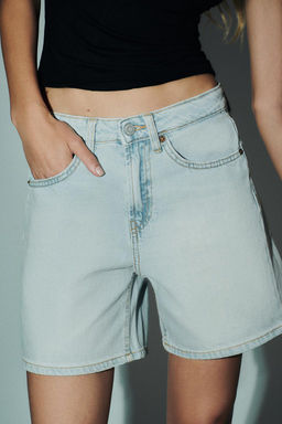 TRF MID-WAIST DENIM BERMUDA SHORTS - Zara фото 13