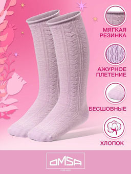 (Omsa) Gambaletto 32А03 (ажурные-сердечки с руликом на борту) lilla