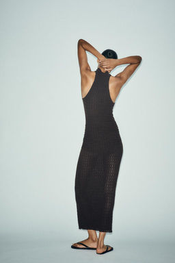 TEXTURED HALTER LONG DRESS - Zara фото 5
