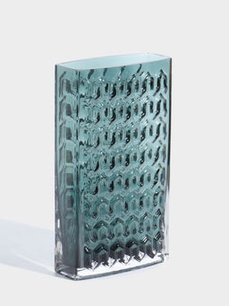 Ваза стекло настольная "Грэйем" 24х14 см, зелёный