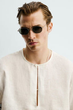 CAMISA RELAXED FIT 100% LINO / Blanco roto - Zara фото 5