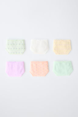 6-14 A?OS/ PACK SEIS BRAGUITAS FLORES / Multicolor