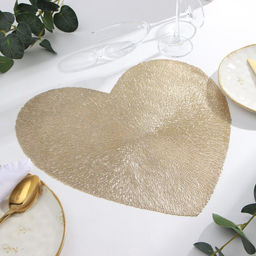 Салфетка сервировочная Доляна сердце цв.золото, d 38 см  фото 2