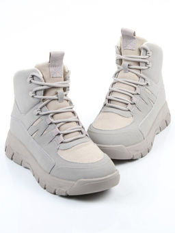 04-WB011-2M GRAY Кроссовки зимние женские (натуральная кожа, 100% шерсть)