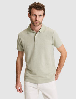 Haki Slim Fit _rme Dokulu Polo Yaka Ti__rt