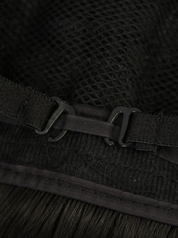 Парик искусственный, с чёлкой, имитация кожи, 30 см, 160 г, чёрный(#SHT3)