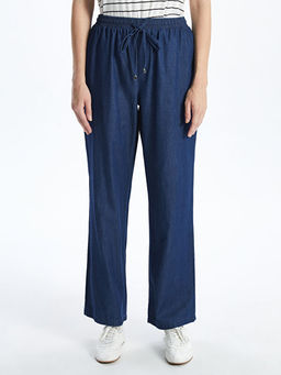 Beli Lastikli Wideleg Kad?n Jean Pantolon