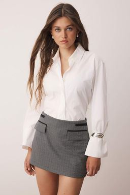 Antrasit Eksoeli Mini Cep Deatyl? Etek Gorunumlu Sort & Bermuda TWOAW26SR00025 - Trendyolmilla фото 2