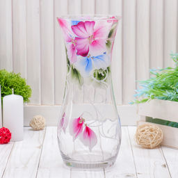 Ваза «Цветы весны», 25.5×10 см, стекло