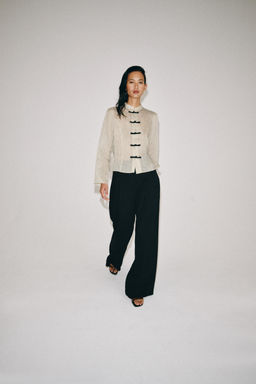CAMISA RAYAS ALAMARES ZW COLLECTION / Crudo / Negro