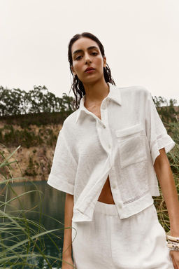 HEMSTITCH SHORT SHIRT - Zara фото 3