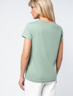 VILATTE / Футболка из премиального хлопка с принтом фольгой  фото 3