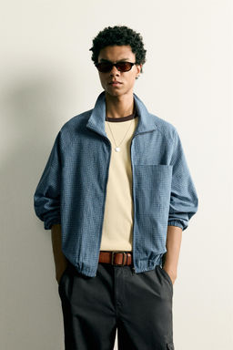 CAMISA RELAXED FIT CUADROS CREMALLERA / Azul - Zara фото 2