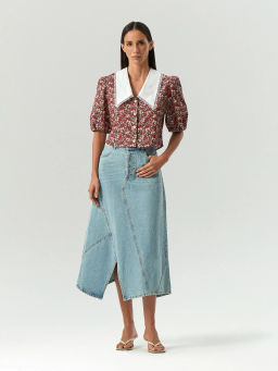 Emka / Укороченная блузка с воротником  фото 3