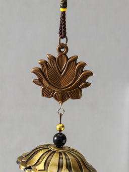 Музыка ветра Ганеша в лотосе, 6 колокольчиков, 65 см