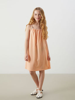 Basic Boncuklu K?z ?ocuk K?sa Elbise