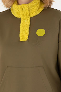 Женский свитшот цвета хаки с воротником стойкой Неожиданная скидка в корзине - U.s. polo assn фото 7