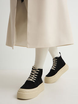 Женские высокие кеды MM6 MAISON MARGIELA SNEAKERS Артикул 4661587, черный  фото 2