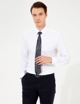 Beyaz Slim Fit Uzun Kollu G_mlek