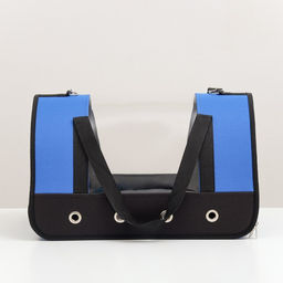 Сумка - переноска для животных Панорамная, с окном, 46 х 28,5 х 30 см, синяя - Пижон фото 2